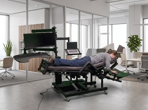 Monitor, keyboard, and mouse arranged for focused computer work